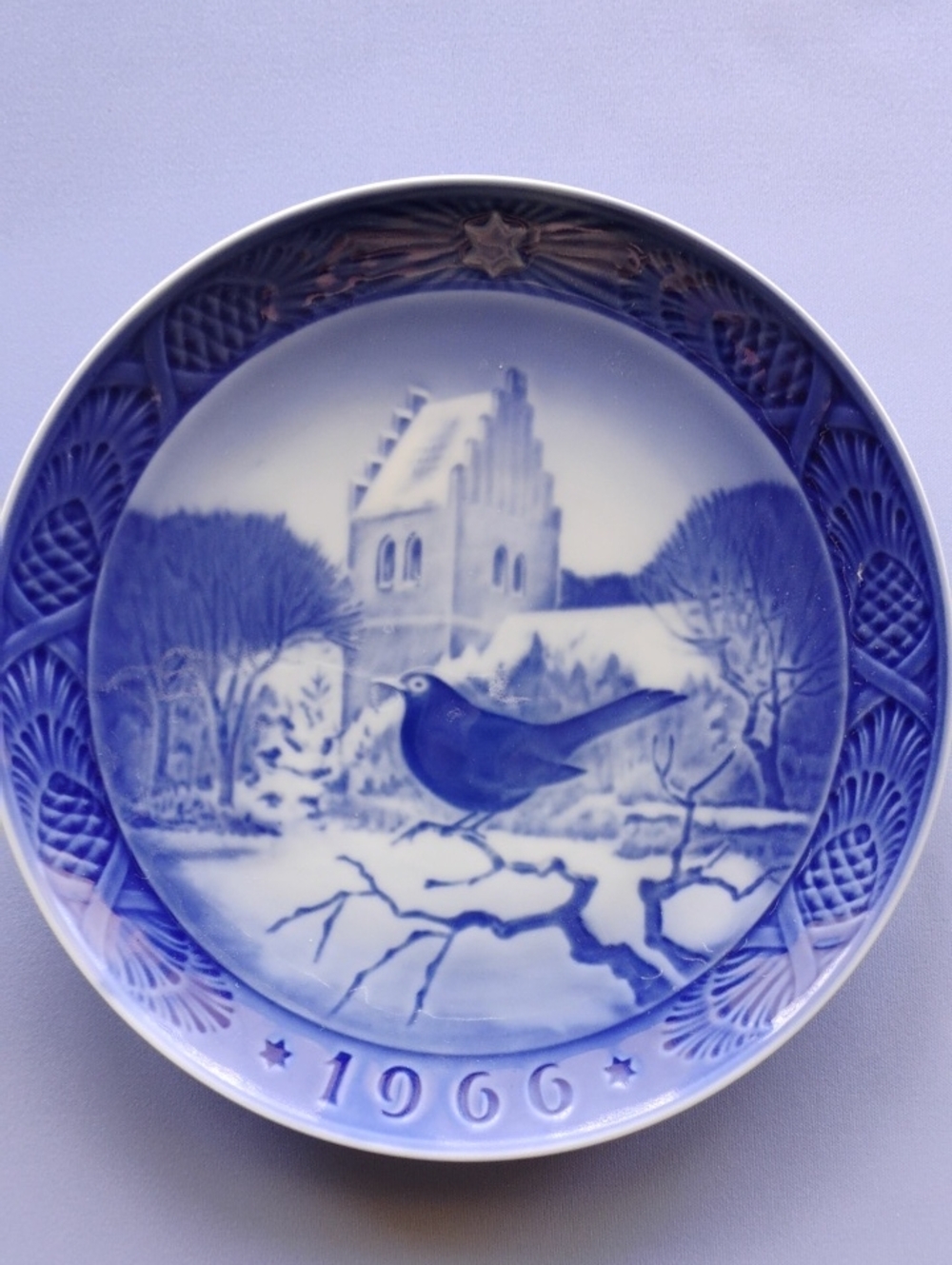 1966 Royal Copenhagen Blackbird At Christmas Time Kai Lange 7 1/8"